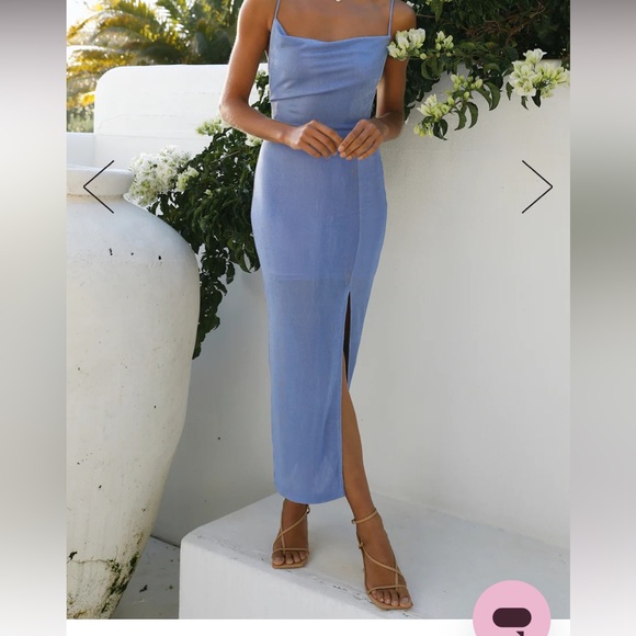 Hello Molly what’s happening sky blue midi dress size small - Picture 2 of 3